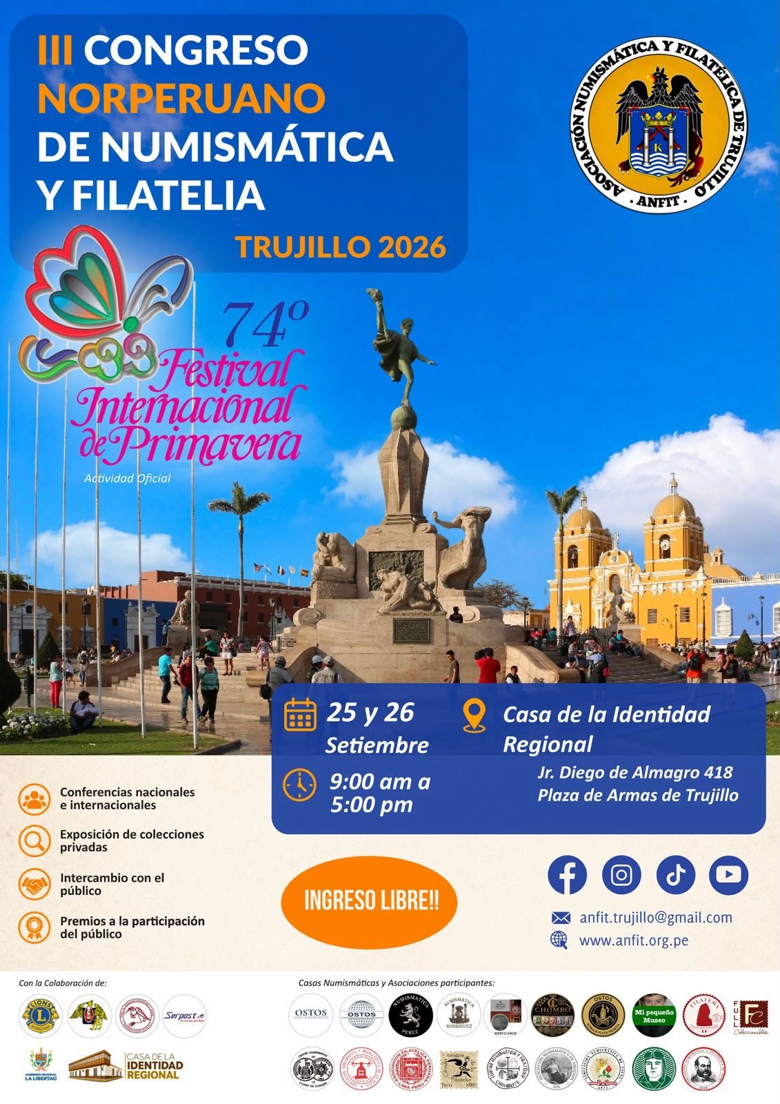 III Congreso Norperuano de Numismática y Filatelia Trujillo 2026